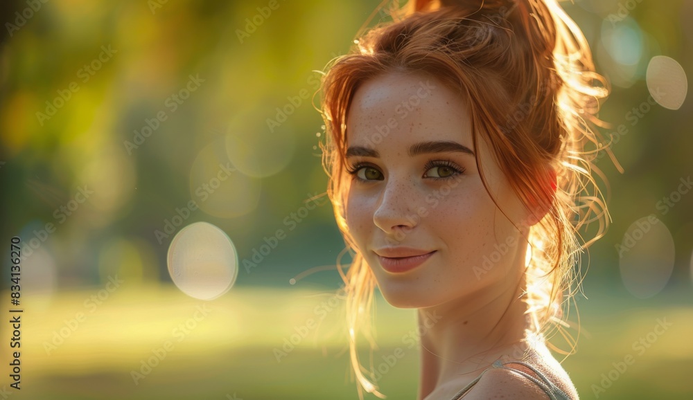 Woman With Red Hair Looking at Camera Woman With Red Hair Looking at Camera