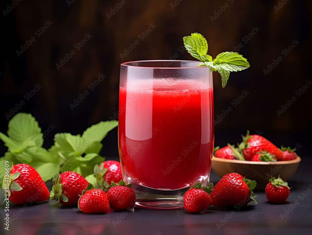 A Glass of strawberry juice with red strawberry, Refreshing and healthy strawberry juice ice in a glass with summer background, strawberry juice photo A Glass of strawberry juice with red strawberry, Refreshing and healthy strawberry juice ice in a glass with summer background, strawberry juice photo