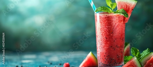 Refreshing watermelon smoothie photo