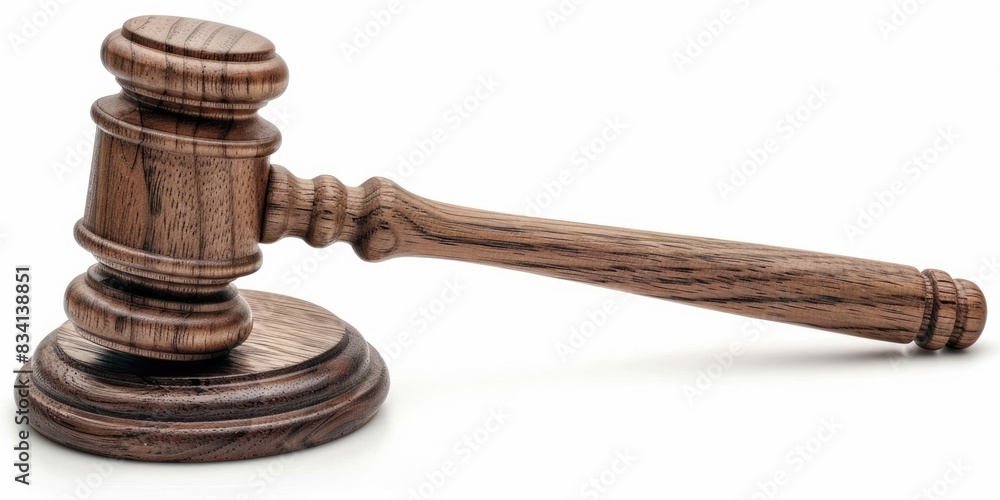 Law White Background. Wooden Gavel Symbolizing Court and Justice Law White Background. Wooden Gavel Symbolizing Court and Justice