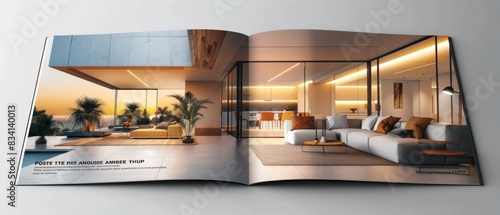 Create a mockup of a professional brochure for a real estate agency.