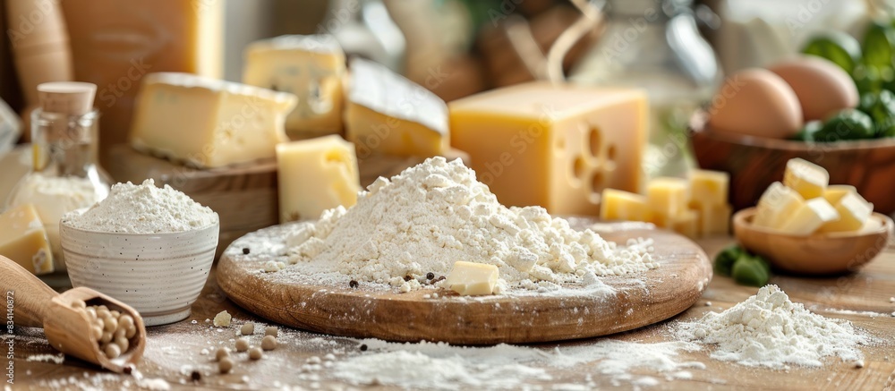 Homemade cheese dish ingredients