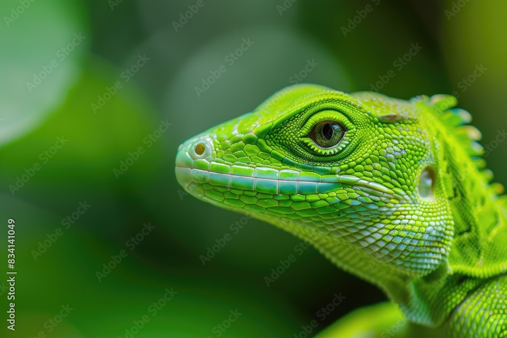 Lizard Green. Close-up of Reptile Wildlife in Nature Environment Lizard Green. Close-up of Reptile Wildlife in Nature Environment