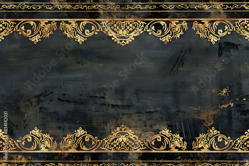 elegant ornate border in gold, a blend of sophistication and eastern charm. generative ai