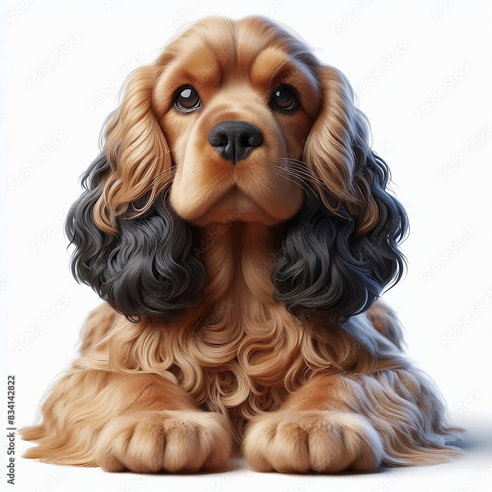 Naklejka premium Cocker spaniel dog portrait o white background 