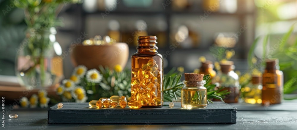 Herbal supplements in a laboratory setting Herbal supplements in a laboratory setting
