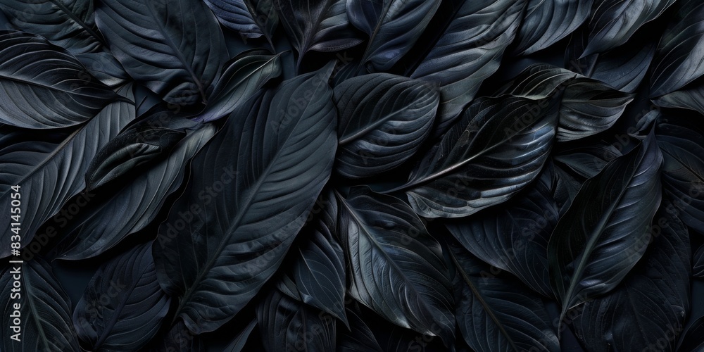 abstract black tropical leaf textures for dark nature background flat lay abstract black tropical leaf textures for dark nature background flat lay