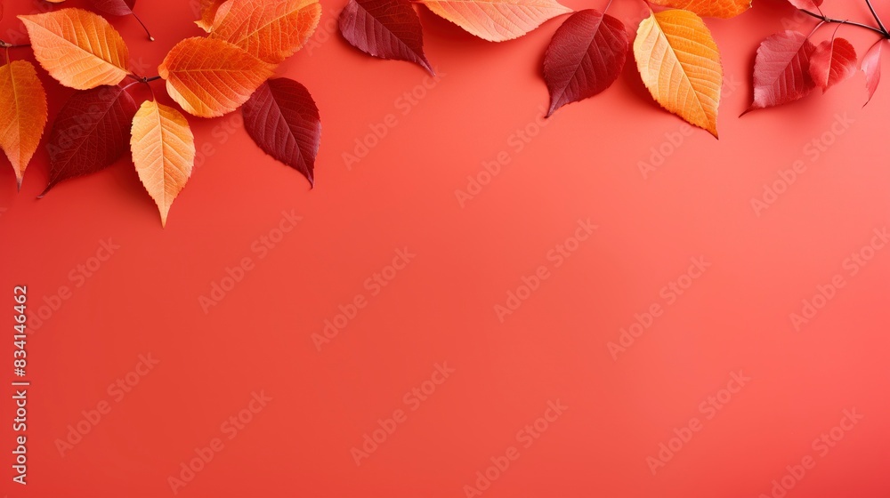 Fototapeta premium autumn leaves background, generative ai