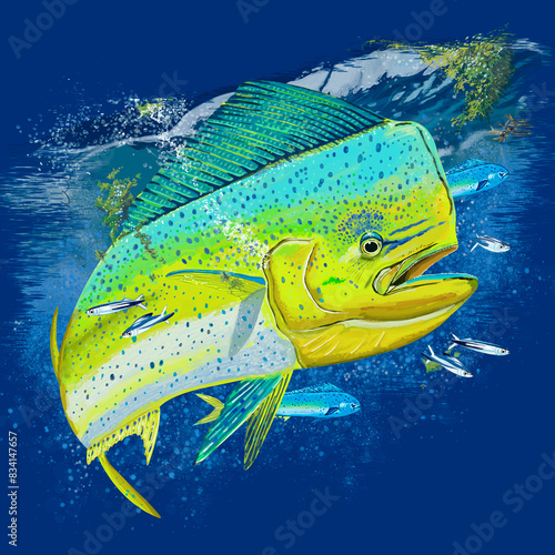 Tableau sur toile dorado dolphin