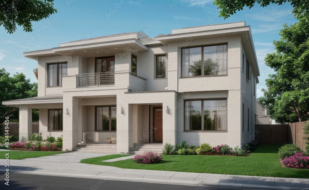 modern house with garden modern house with garden