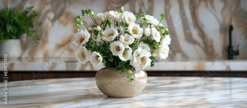 White flower bouquet on table