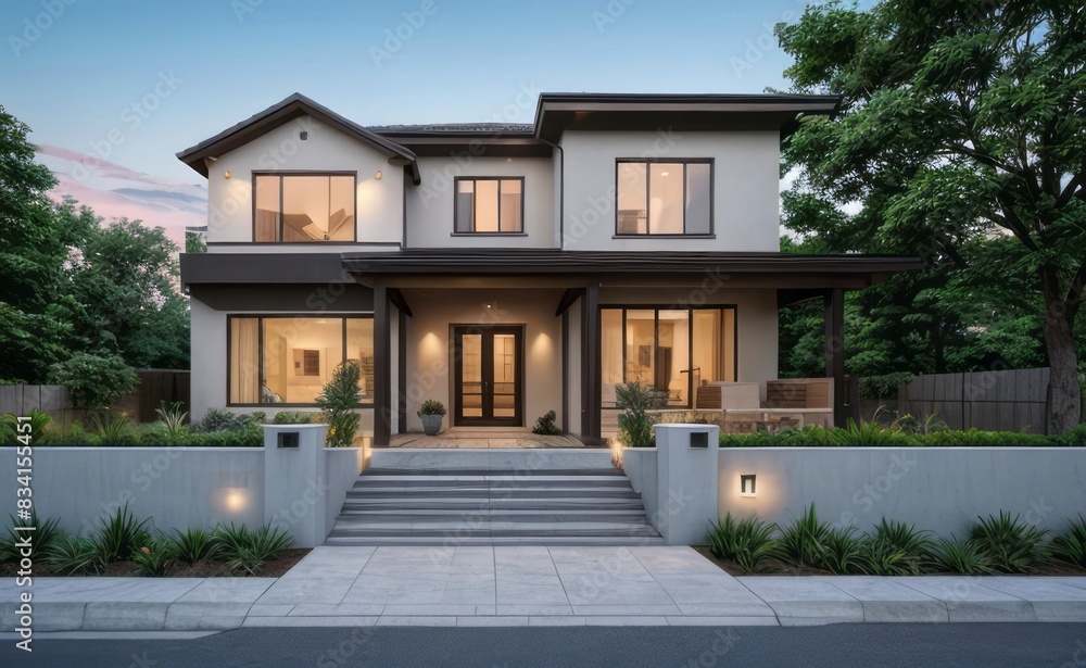Fototapeta premium modern house with garden