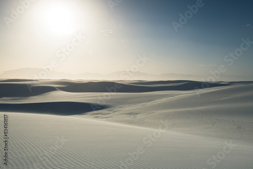 Landscape view of white sand dunes national park
