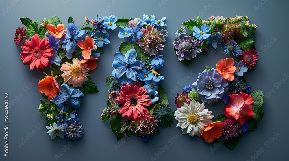 Flower font Alphabet y, z, #, %, made of Real alive flowers with Precious paper cut shape of letter. Flower font Alphabet y, z, #, %, made of Real alive flowers with Precious paper cut shape of letter.