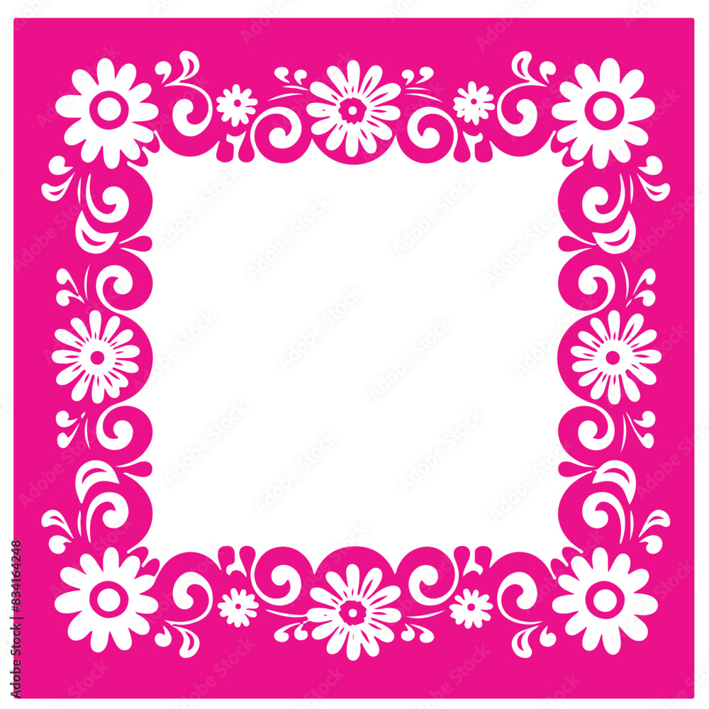 Pink Floral Picture Frame Vector Pink Floral Picture Frame Vector
