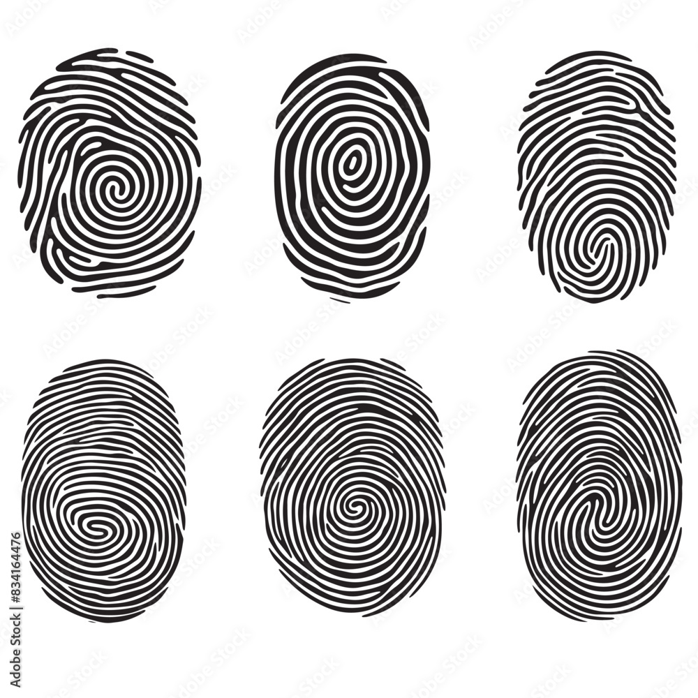 Police Fingerprints Vector Set Police Fingerprints Vector Set