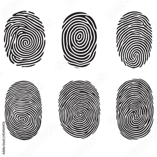 Police Fingerprints Vector Set