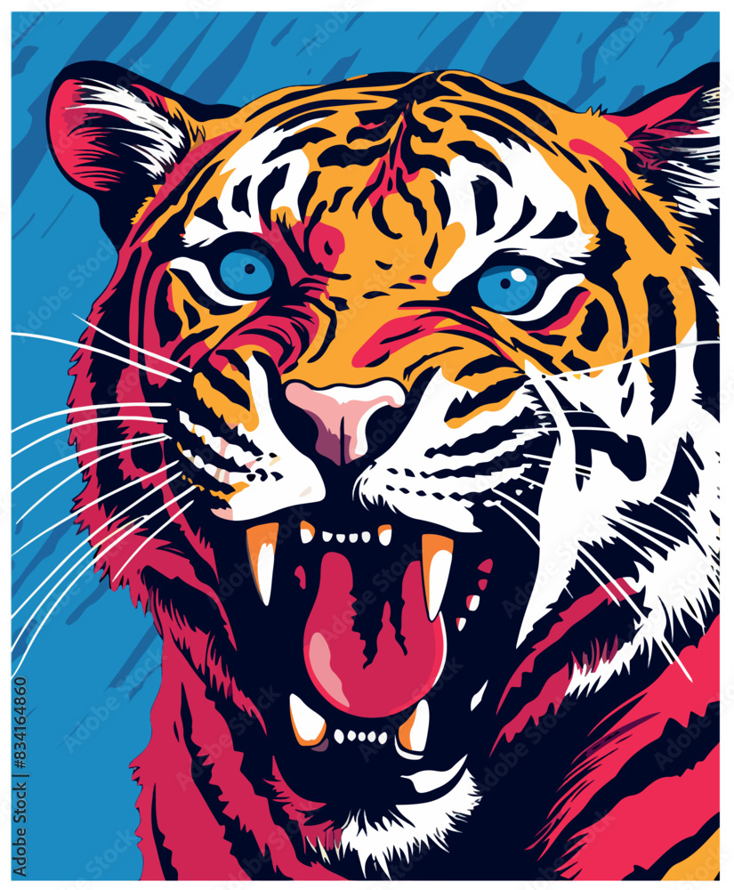 Tiger Art Comic Vector Illustration Tiger Art Comic Vector Illustration