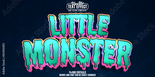 Little Monster editable text effect, customizable scary and fear 3D font style