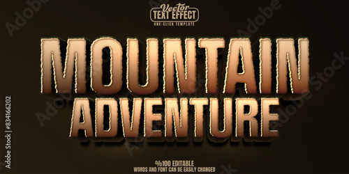 Mountain editable text effect, customizable offroad and outdoor 3D font style