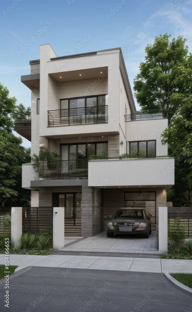 Fototapeta premium modern house with garden