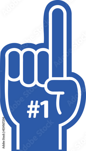 Foam fingers, football, baseball or basketball fans foam hands.