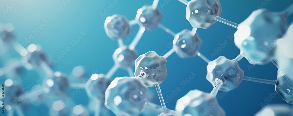 Molecular Structure on Blue Background Molecular Structure on Blue Background