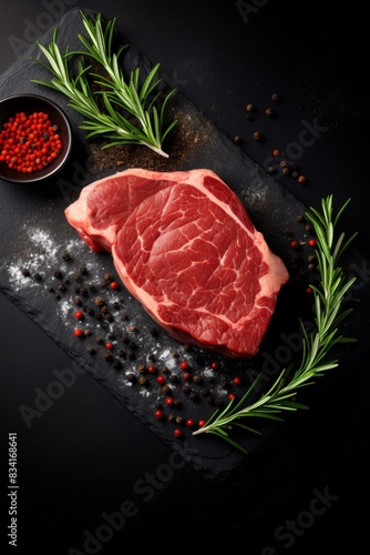Beef steak dry aged with spices Generative AI