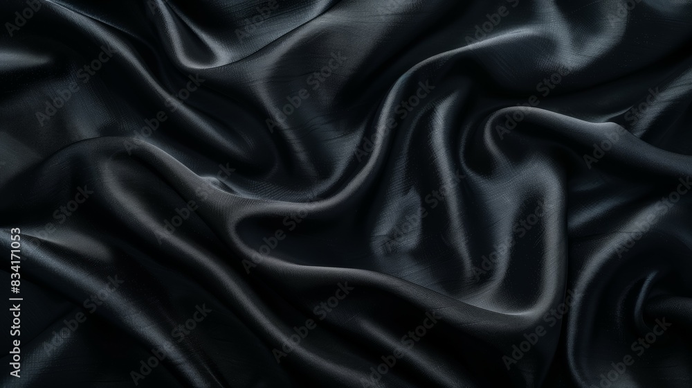 A black fabric with a pattern of swirls and lines A black fabric with a pattern of swirls and lines