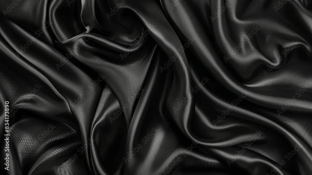 Fototapeta premium A black fabric with a pattern of swirls and lines