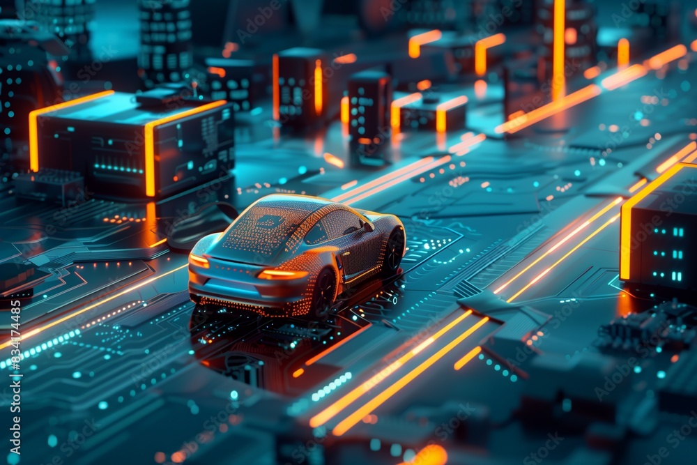 New software defined vehicle system chip enhances automotive sector with firs. Concept Automotive Industry, Software-Defined Vehicles, Advanced Chip Technology, Innovation in Automotive Sector. Car New software defined vehicle system chip enhances automotive sector with firs. Concept Automotive Industry, Software-Defined Vehicles, Advanced Chip Technology, Innovation in Automotive Sector. Car