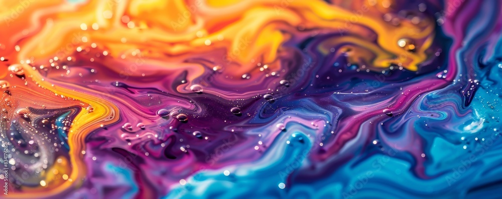 Colorful Paint Swirls With Bubbles Colorful Paint Swirls With Bubbles