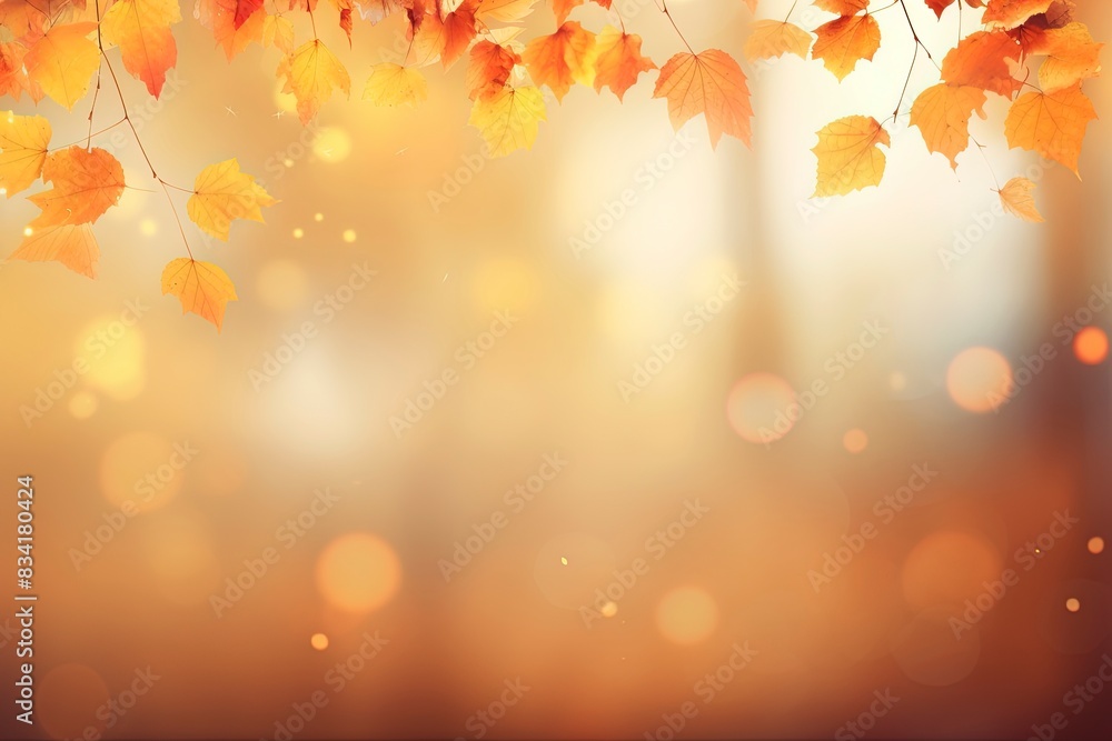 Fototapeta premium autumn leaves background, generative ai