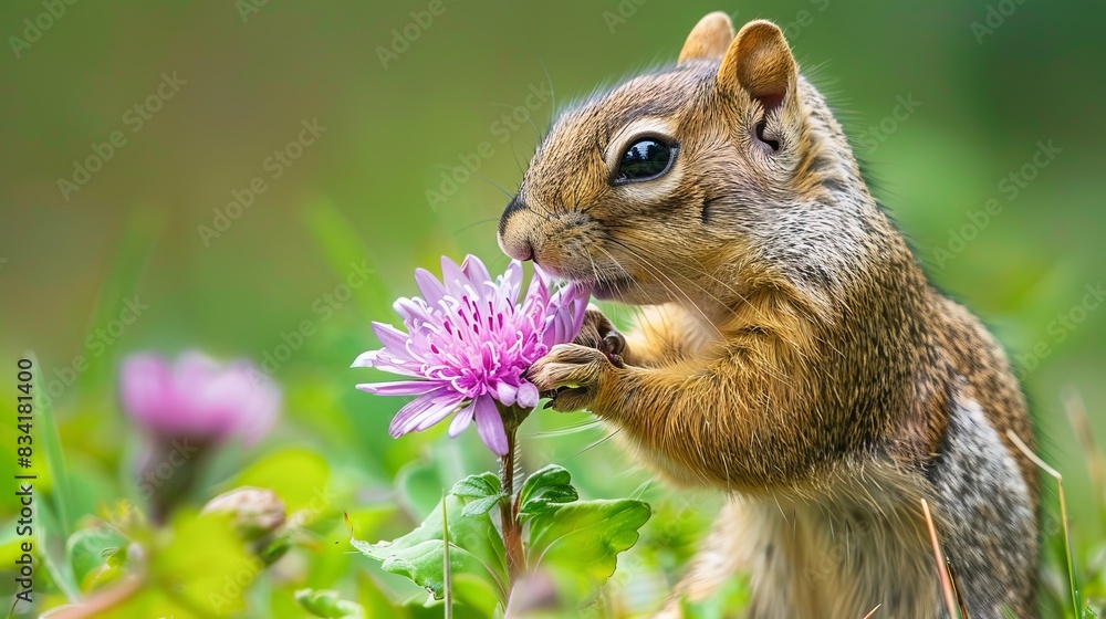 Fototapeta premium Animal with a flower
