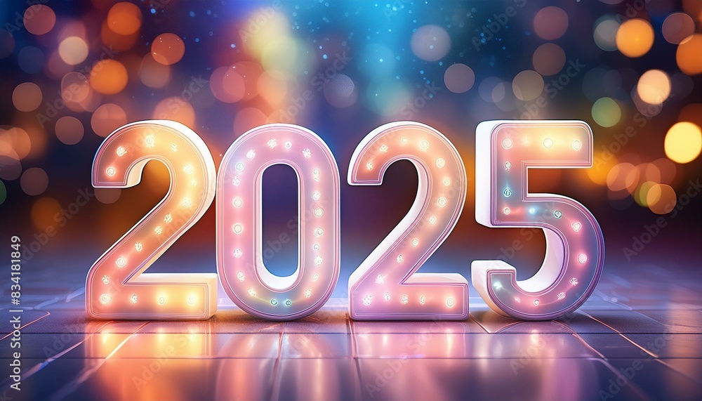 2025 new year glowing sign 2025 new year glowing sign