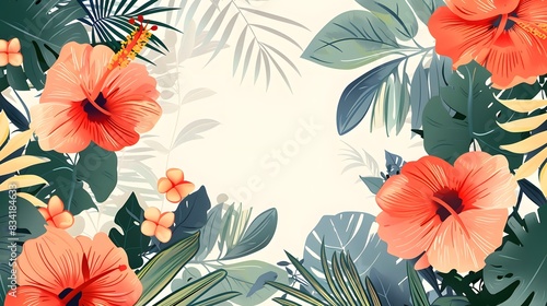 Modern tropical floral background © Ziyan