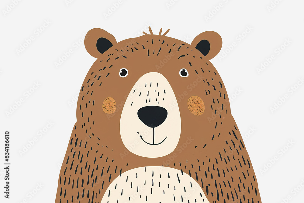 © ADDICTIVE STOCK - Delightful illustration of a friendly cartoon bear. Generative AI image