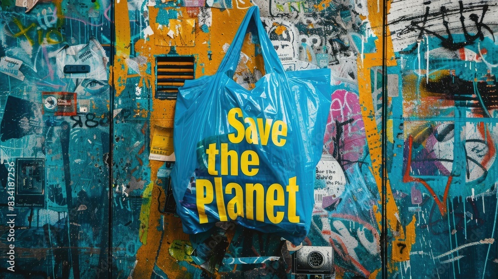 Fototapeta premium A biodegradable plastic bag with a 