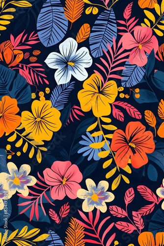 Modern tropical floral background