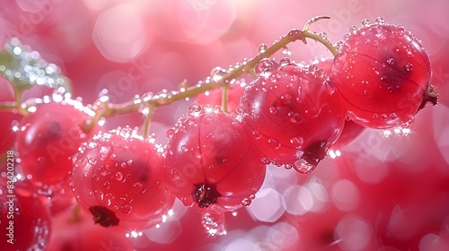 Macro Photograph of Ripe Red Currant with Tiny Seeds photo