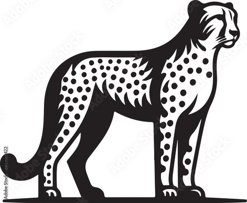 Cheetah Vector Art Illustration