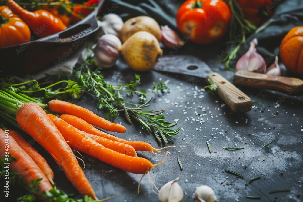 Nutritious Vegan Meal Prep with Carrot and Organic Produce Nutritious Vegan Meal Prep with Carrot and Organic Produce