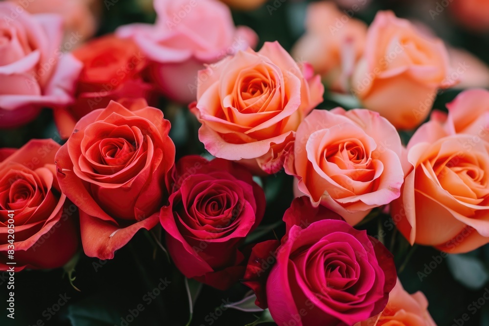 A cluster of roses photographed from a close angle, ideal for use in floral arrangements or as a decorative element A cluster of roses photographed from a close angle, ideal for use in floral arrangements or as a decorative element