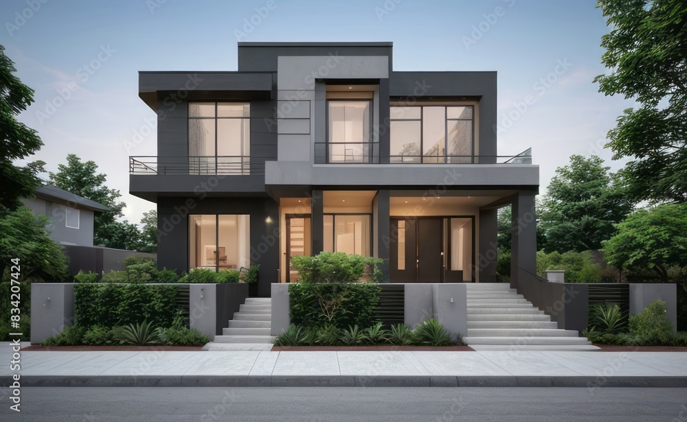 modern house with garden modern house with garden