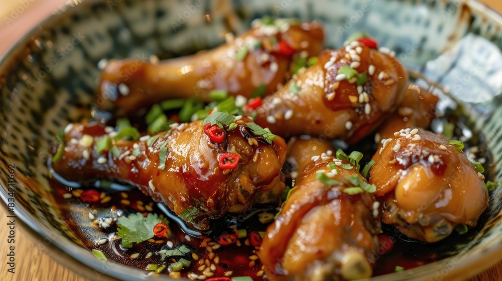 Chicken drumsticks cooked in soy sauce steamed Chicken drumsticks cooked in soy sauce steamed