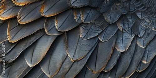 A detailed view of bird feathers