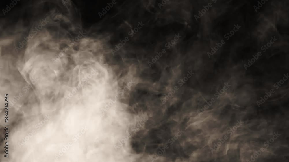 Abstract white smoke in slow motion. Smoke, Cloud of cold fog in light spot background. Light, white, fog, cloud, black background, 4k, ice smoke cloud. Floating fog. Abstract white smoke in slow motion. Smoke, Cloud of cold fog in light spot background. Light, white, fog, cloud, black background, 4k, ice smoke cloud. Floating fog.
