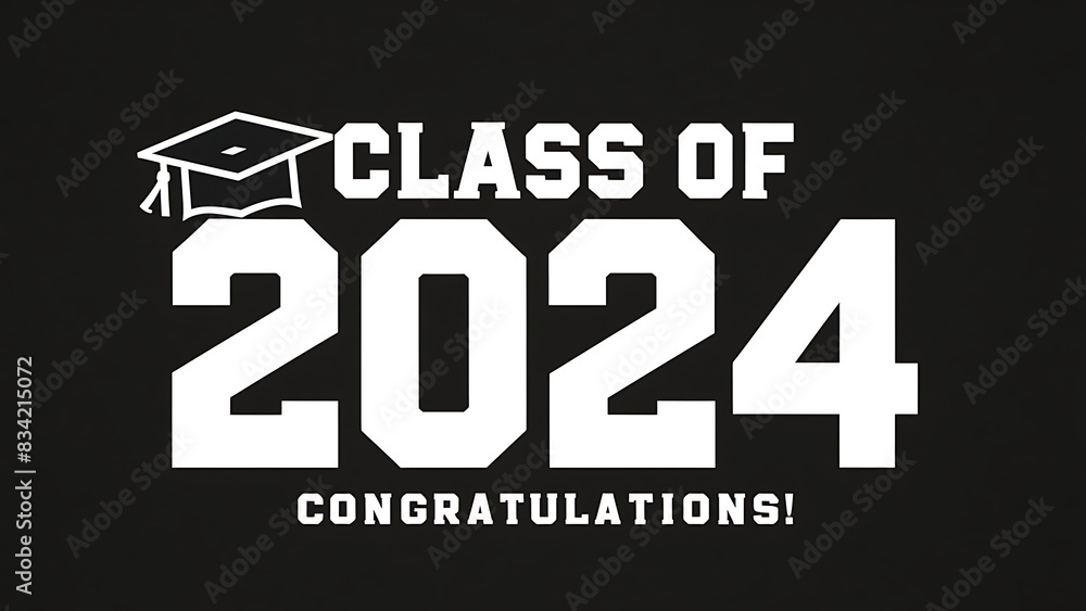 The image you’ve shared features the text “CLASS OF 2024” in large white capital letters against a black background The image you’ve shared features the text “CLASS OF 2024” in large white capital letters against a black background