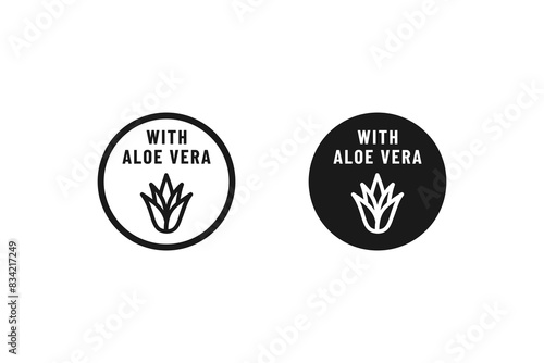 Aloe vera extract stamp or Aloe vera extract sticker Vector Isolated. Best Aloe Vera extract stamp for product packaging design element. Aloe Vera extract sticker for packaging design element.