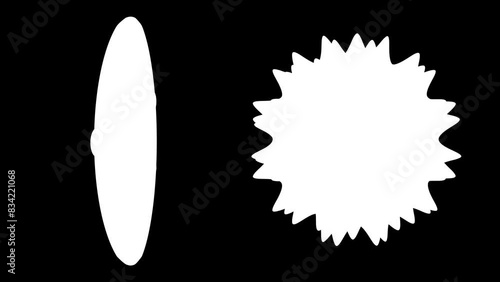 Smiling cartoon sun, moon and star on green screen and opacity mask, horizontal video, weather and happiness theme